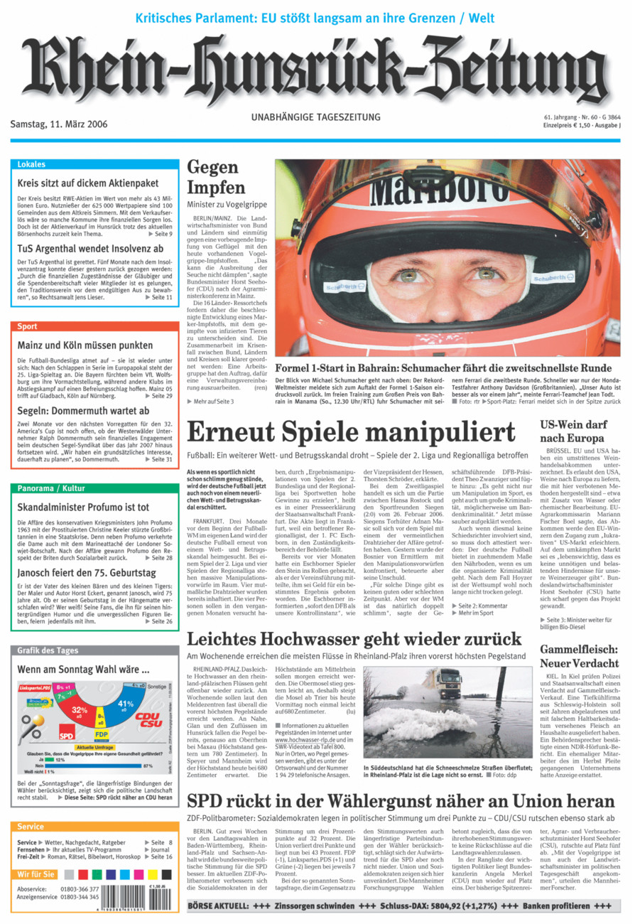Rhein-Hunsrück-Zeitung vom Samstag, 11.03.2006