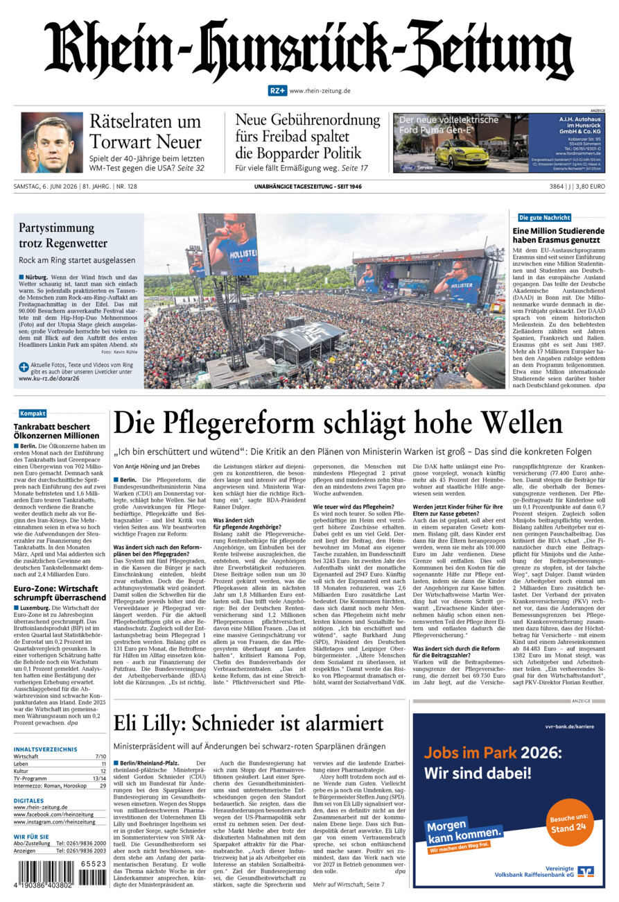 Rhein-Hunsrück-Zeitung vom Samstag, 06.06.2026
