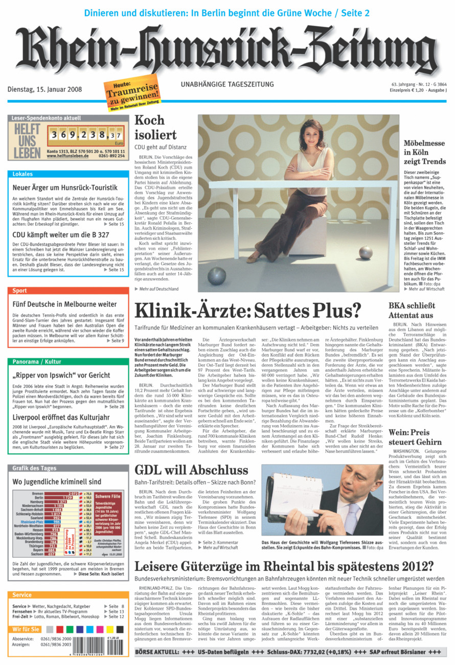 Rhein-Hunsrück-Zeitung vom Dienstag, 15.01.2008