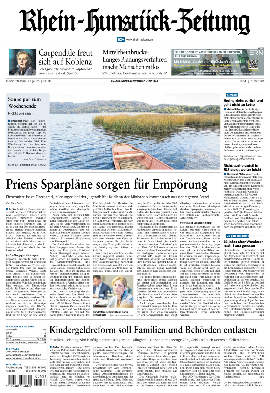 Rhein-Hunsrück-Zeitung vom Samstag, 23.05.2026