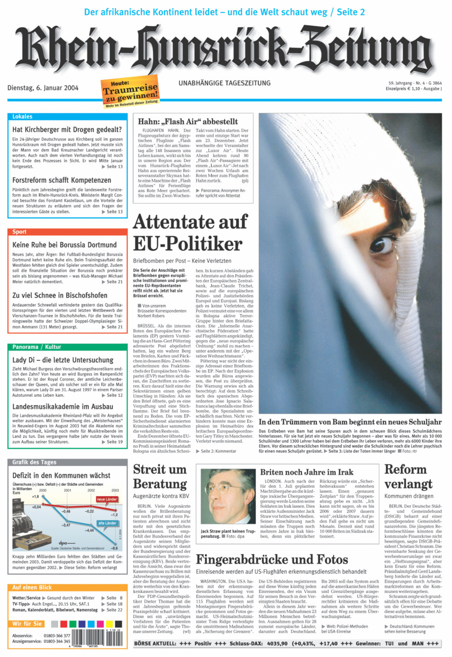 Rhein-Hunsrück-Zeitung vom Dienstag, 06.01.2004