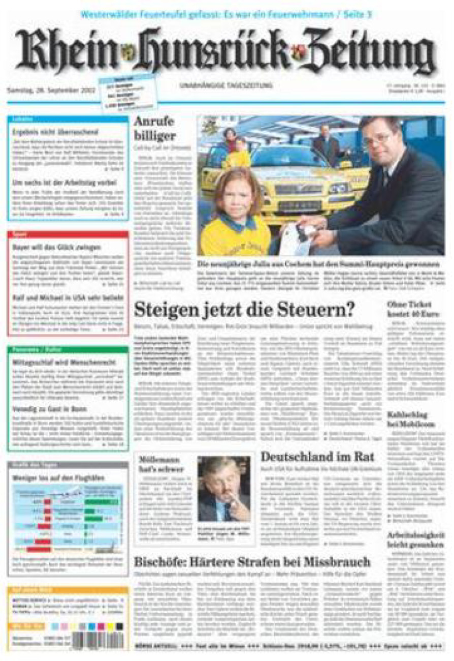 Rhein-Hunsrück-Zeitung vom Samstag, 28.09.2002