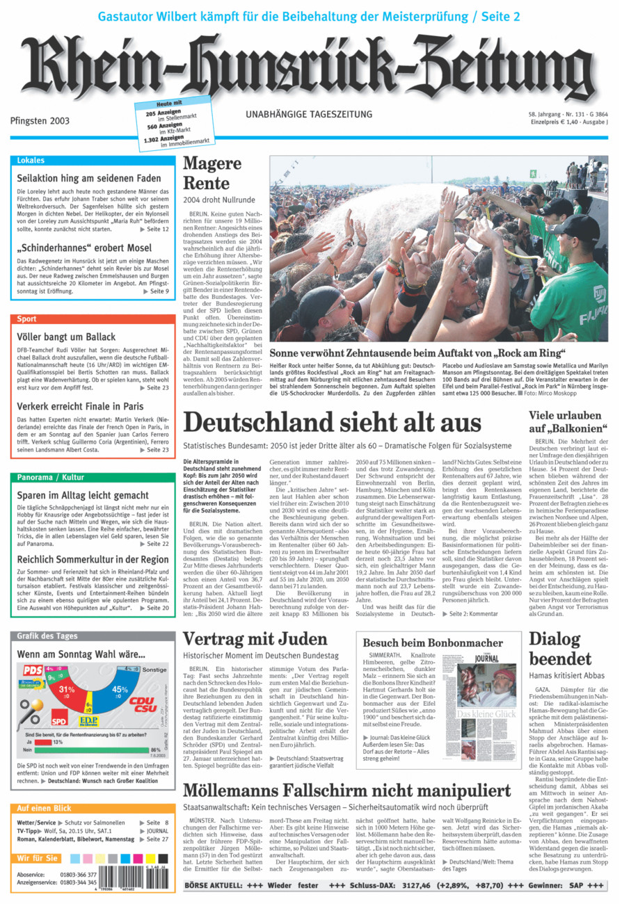 Rhein-Hunsrück-Zeitung vom Samstag, 07.06.2003
