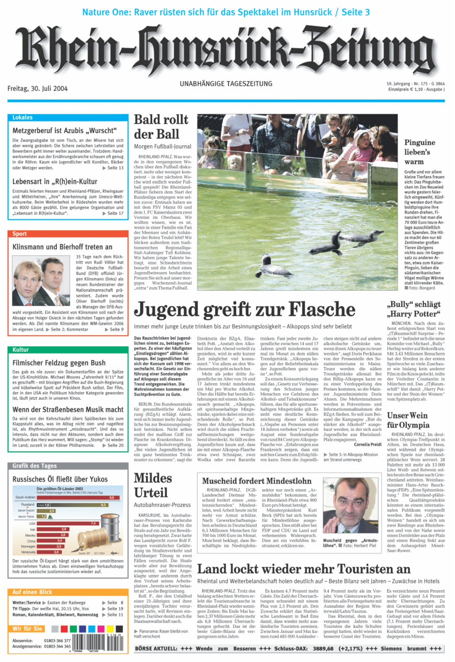 Rhein-Hunsrück-Zeitung vom Freitag, 30.07.2004