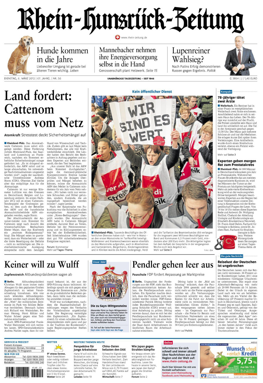 Rhein-Hunsrück-Zeitung vom Dienstag, 06.03.2012