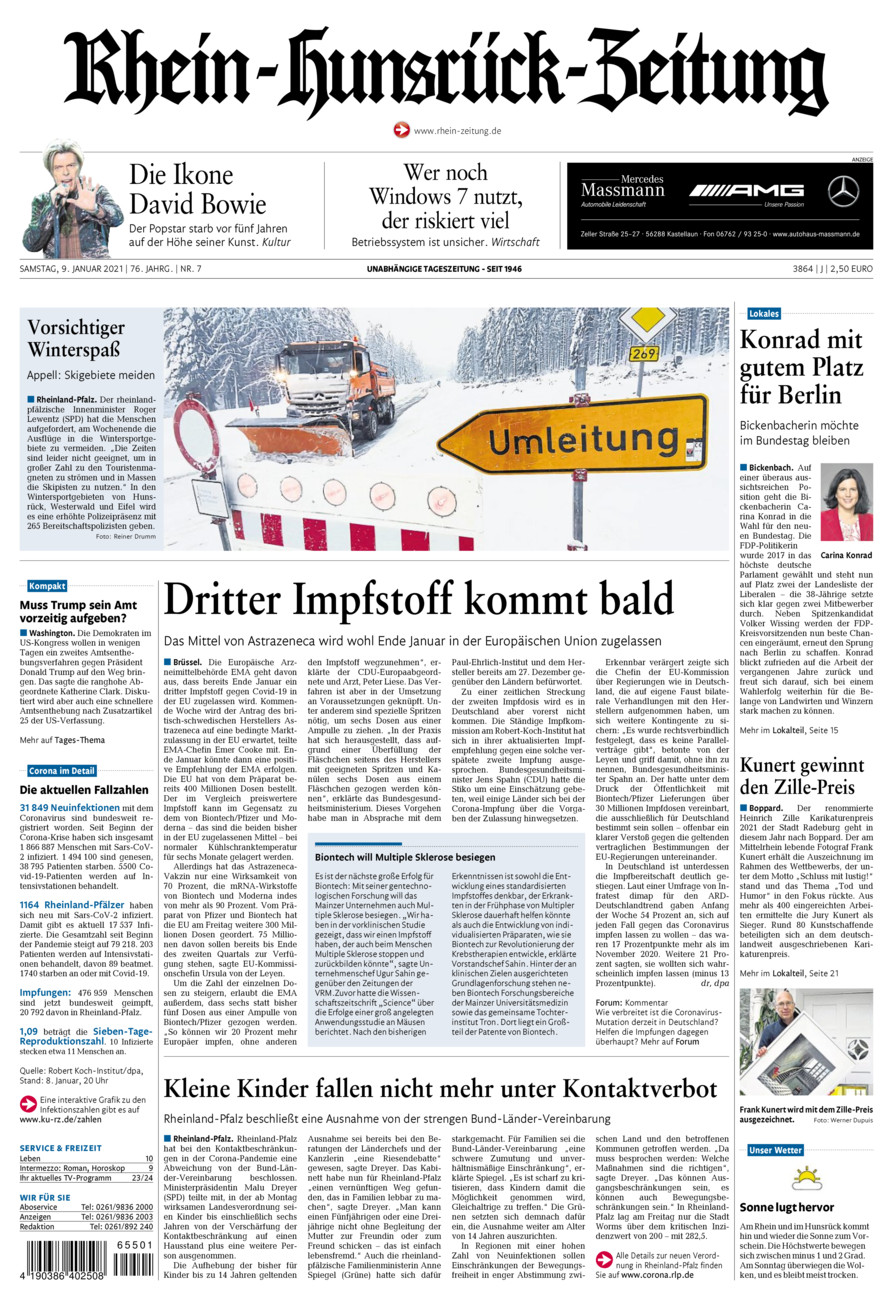 Rhein-Hunsrück-Zeitung vom Samstag, 09.01.2021