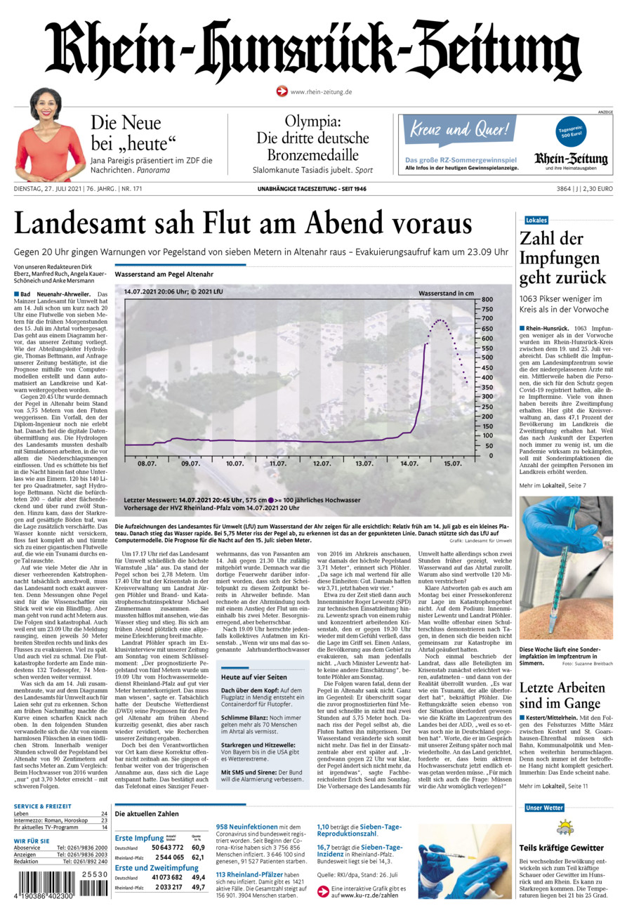 Rhein-Hunsrück-Zeitung vom Dienstag, 27.07.2021