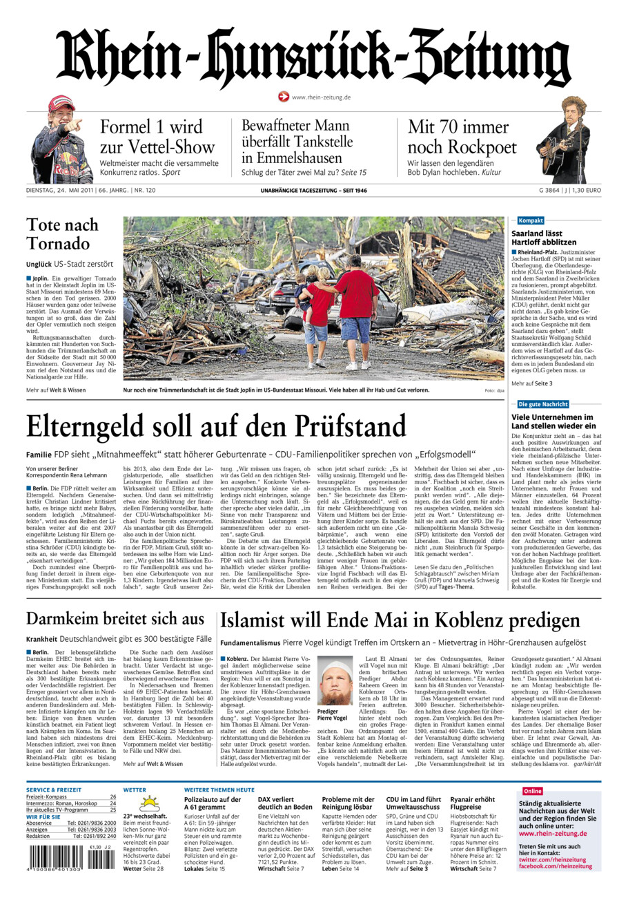 Rhein-Hunsrück-Zeitung vom Dienstag, 24.05.2011