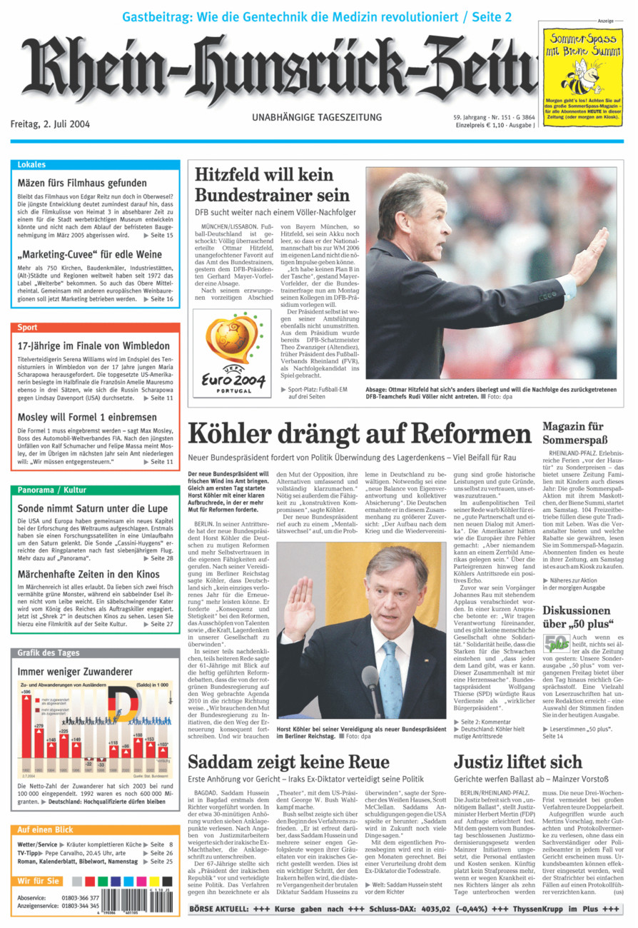 Rhein-Hunsrück-Zeitung vom Freitag, 02.07.2004