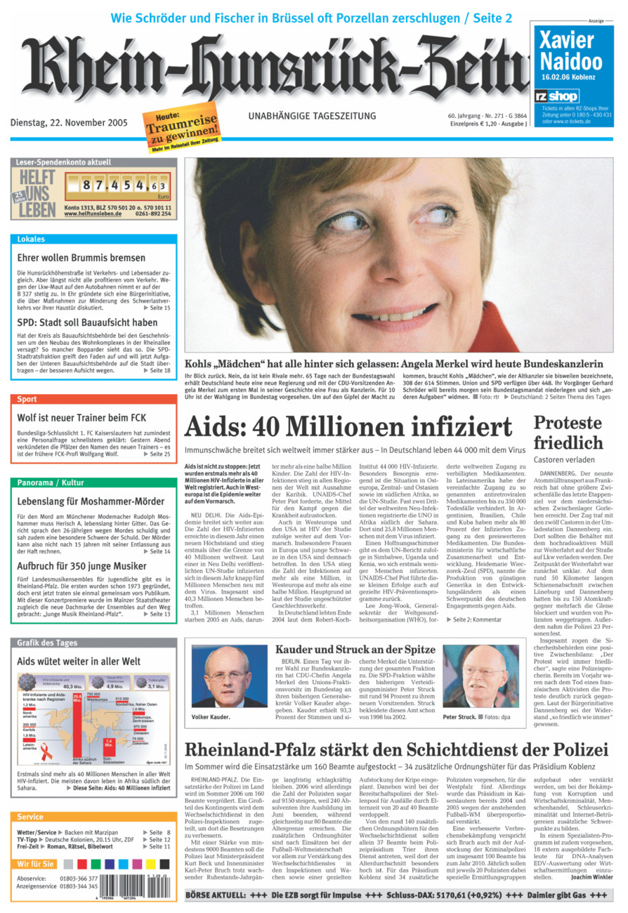 Rhein-Hunsrück-Zeitung vom Dienstag, 22.11.2005