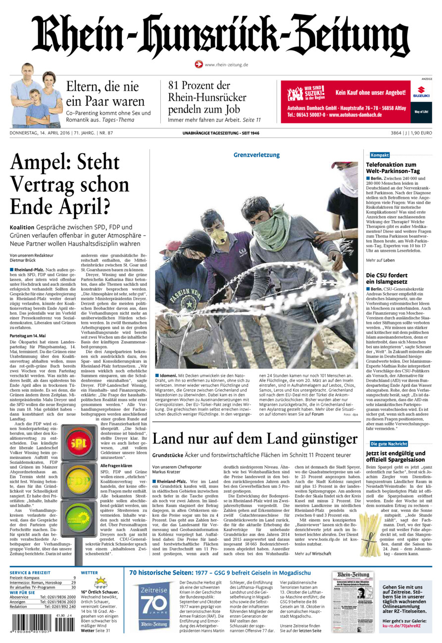 Rhein-Hunsrück-Zeitung vom Donnerstag, 14.04.2016