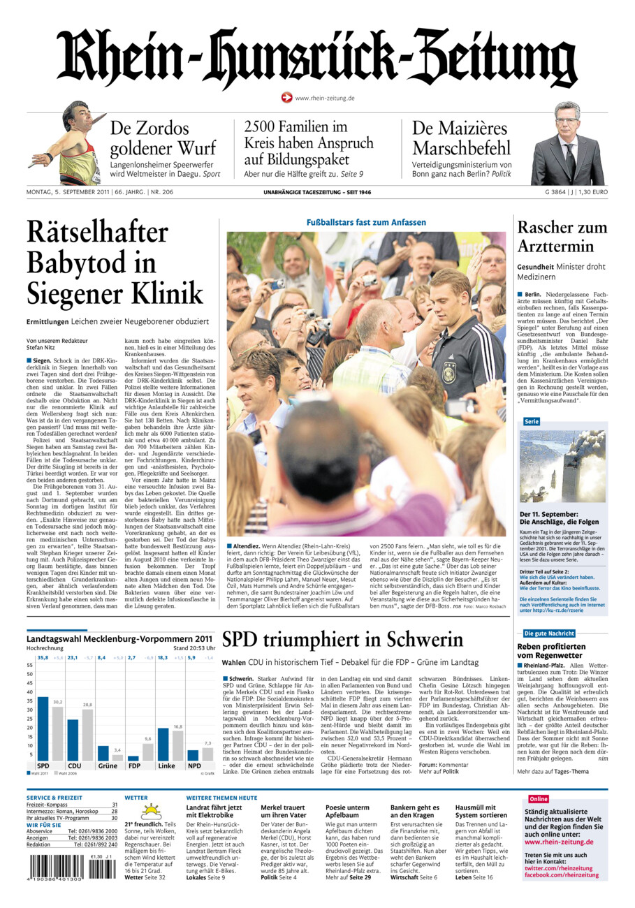 Rhein-Hunsrück-Zeitung vom Montag, 05.09.2011