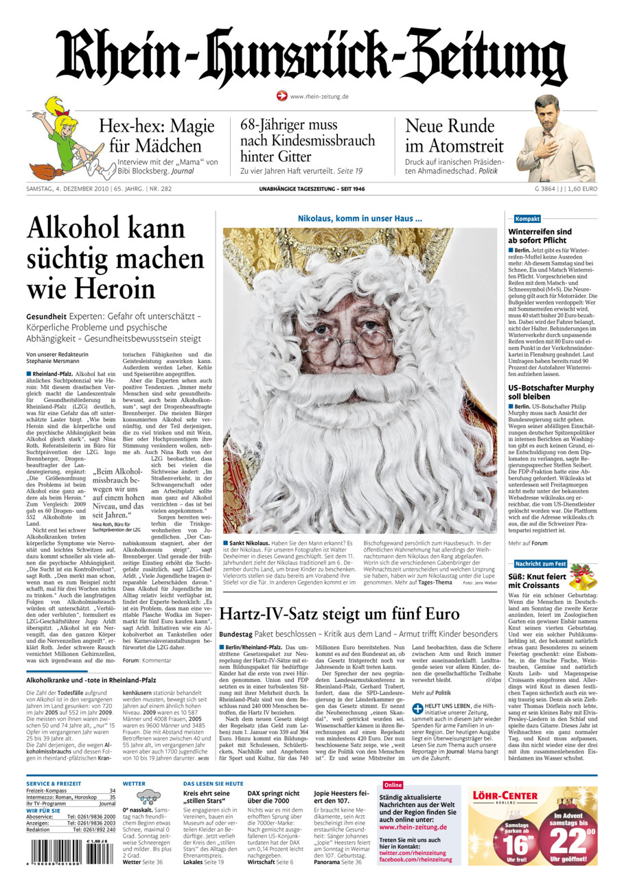 Rhein-Hunsrück-Zeitung vom Samstag, 04.12.2010