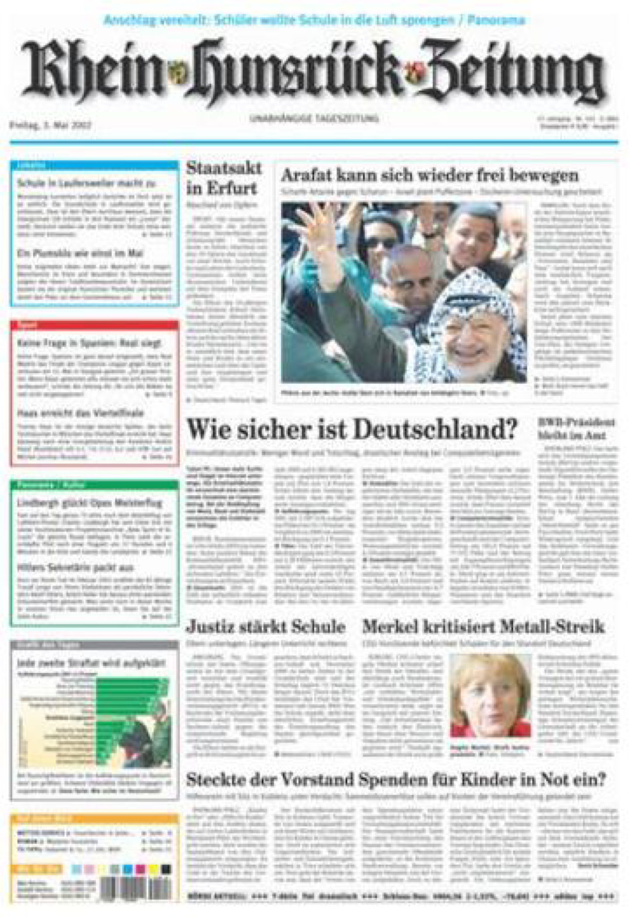 Rhein-Hunsrück-Zeitung vom Freitag, 03.05.2002