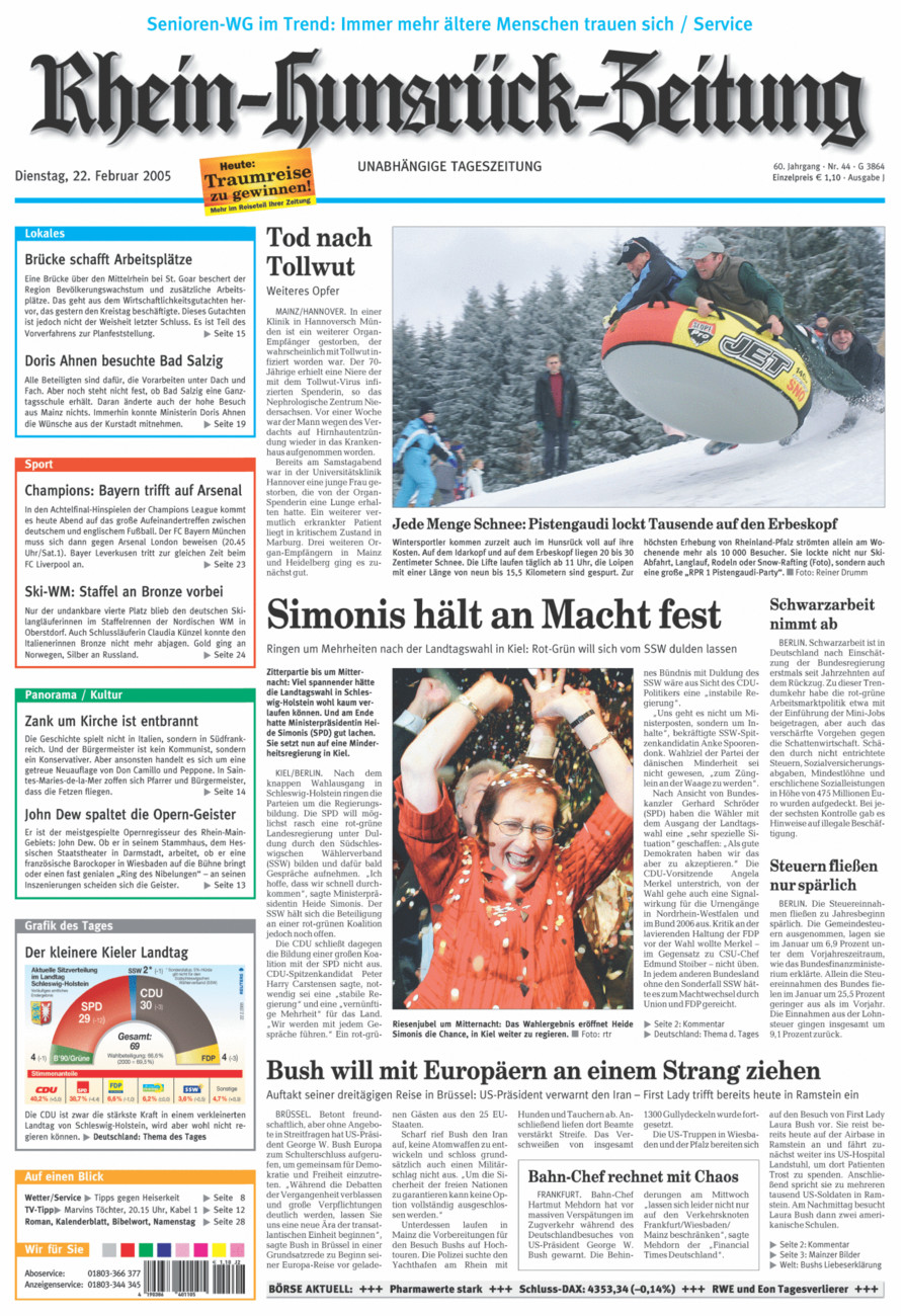 Rhein-Hunsrück-Zeitung vom Dienstag, 22.02.2005