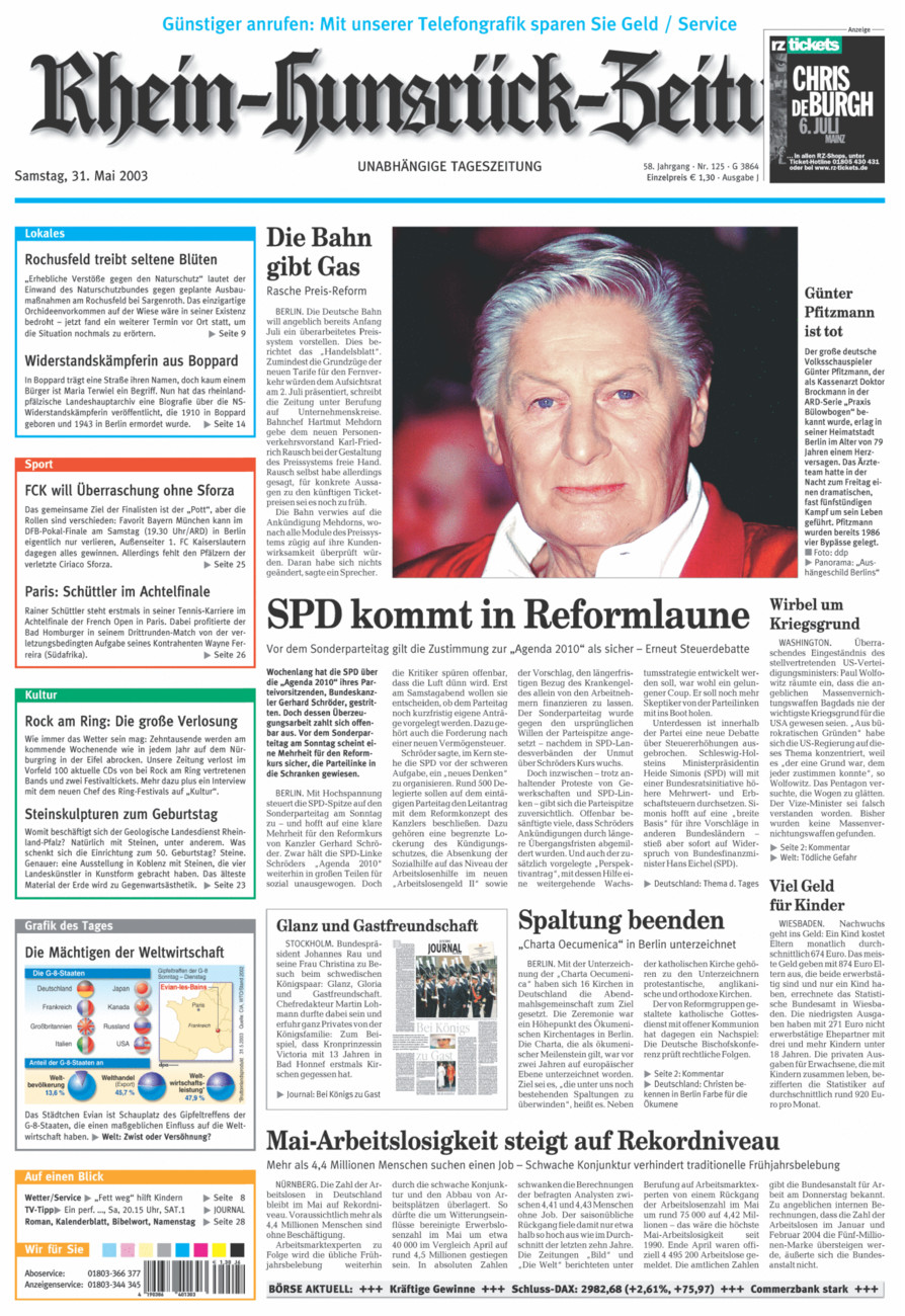 Rhein-Hunsrück-Zeitung vom Samstag, 31.05.2003