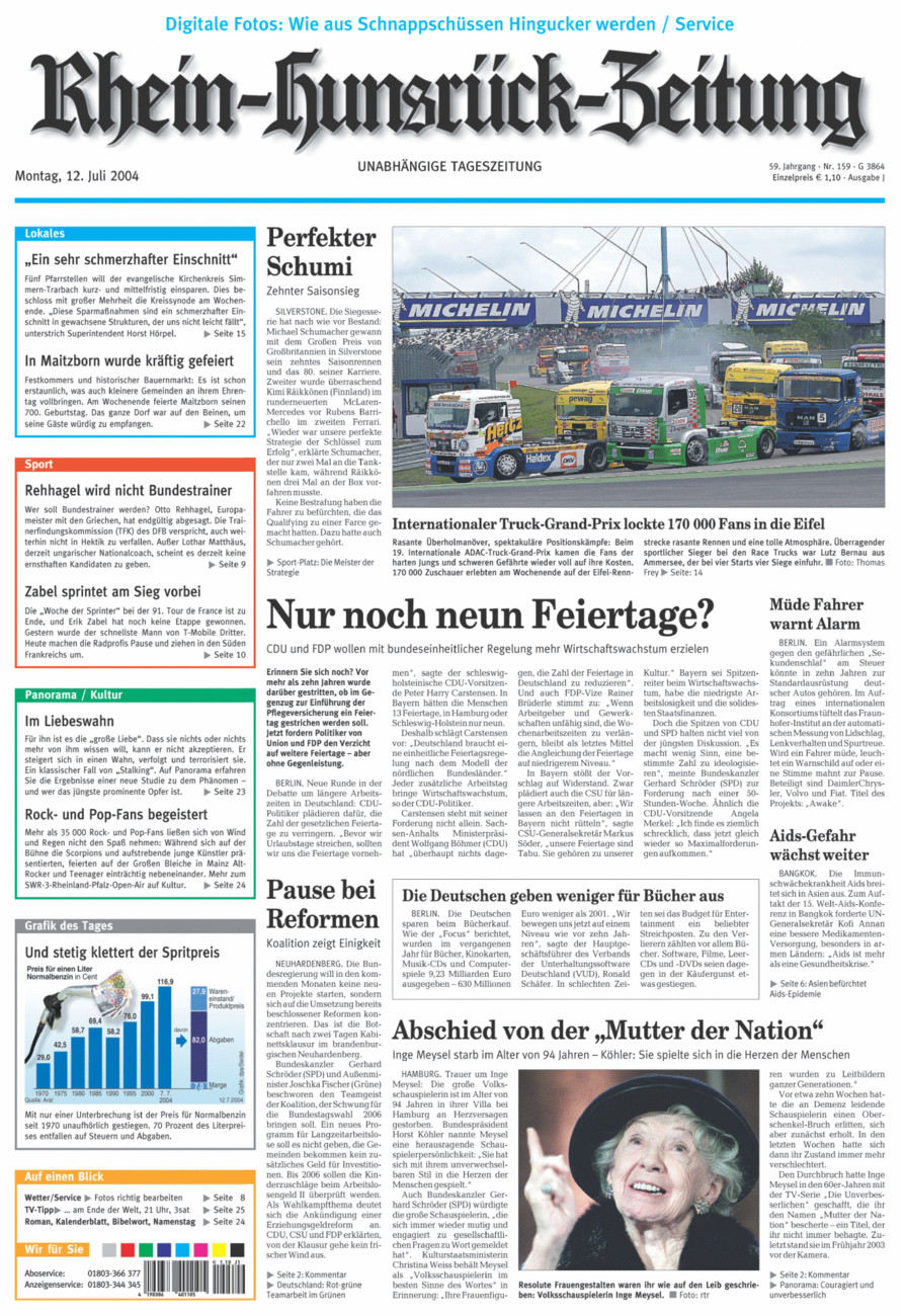 Rhein-Hunsrück-Zeitung vom Montag, 12.07.2004