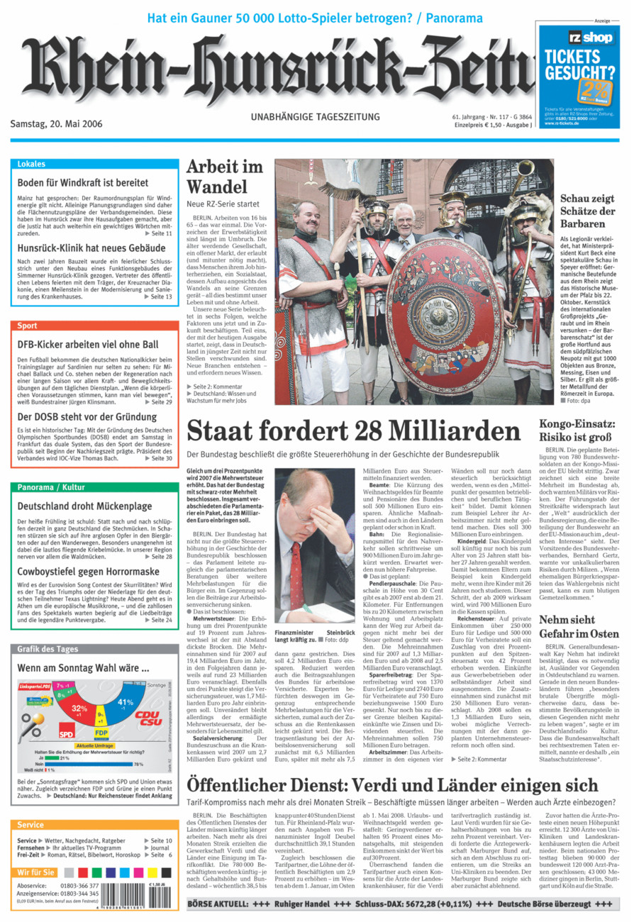Rhein-Hunsrück-Zeitung vom Samstag, 20.05.2006