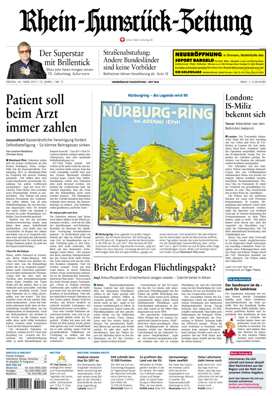 Rhein-Hunsrück-Zeitung vom Freitag, 24.03.2017