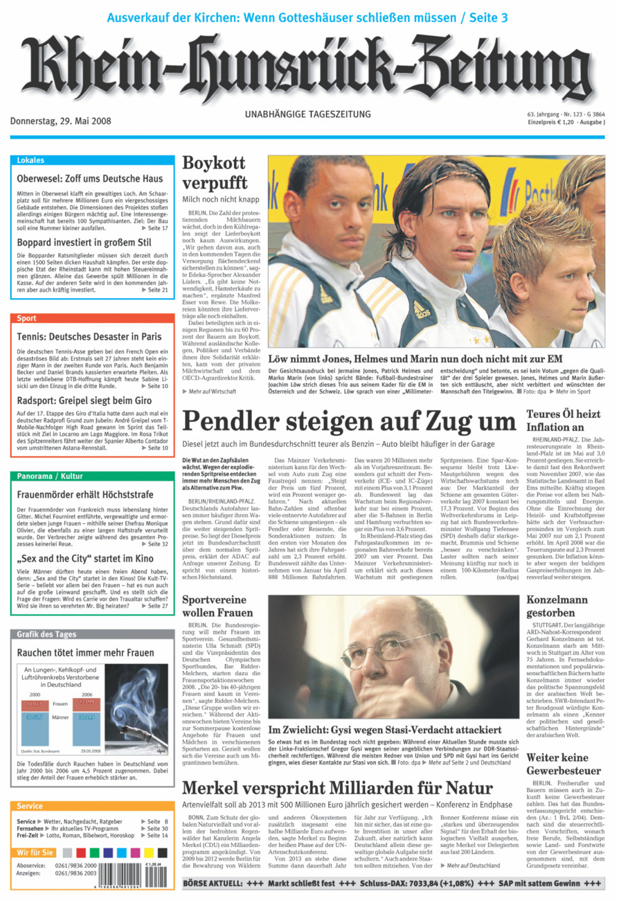 Rhein-Hunsrück-Zeitung vom Donnerstag, 29.05.2008