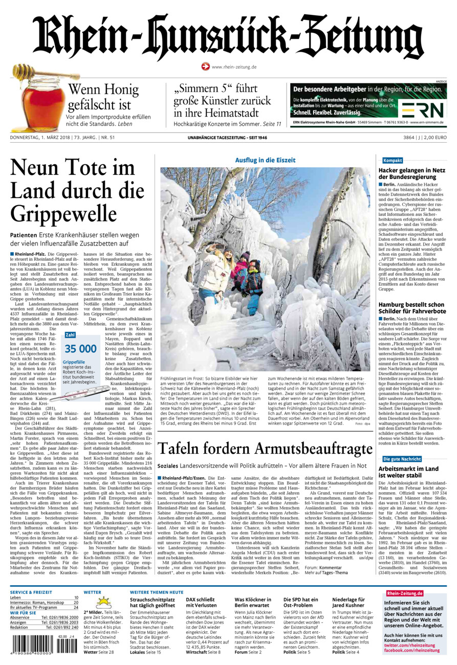 Rhein-Hunsrück-Zeitung vom Donnerstag, 01.03.2018