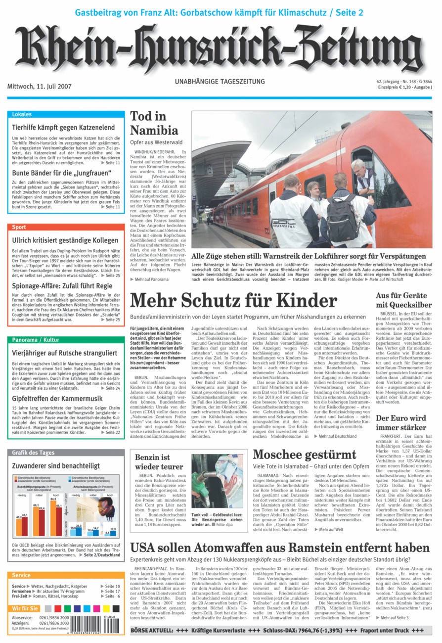 Rhein-Hunsrück-Zeitung vom Mittwoch, 11.07.2007