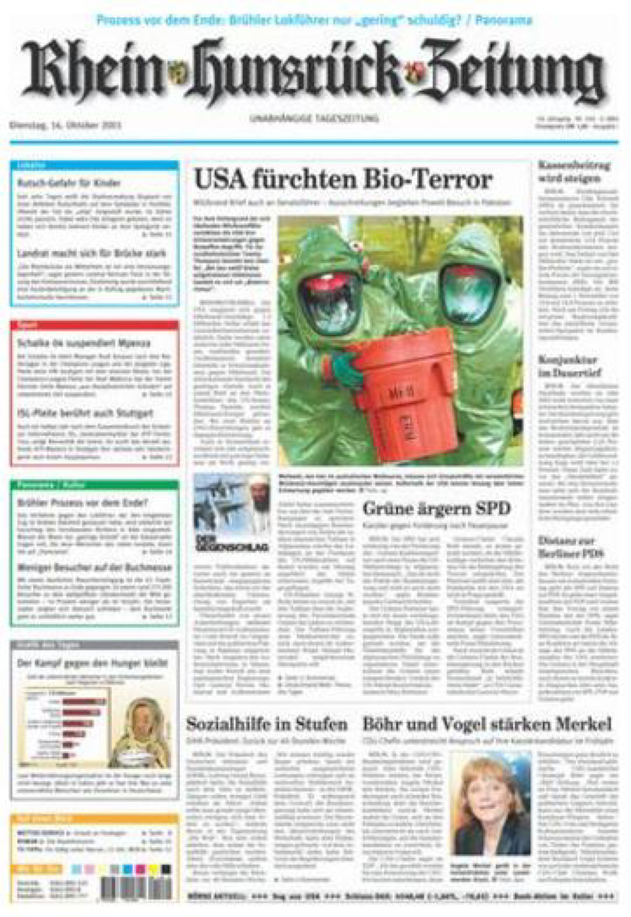 Rhein-Hunsrück-Zeitung vom Dienstag, 16.10.2001