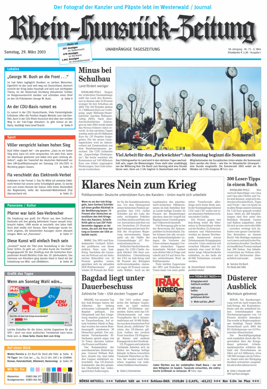 Rhein-Hunsrück-Zeitung vom Samstag, 29.03.2003