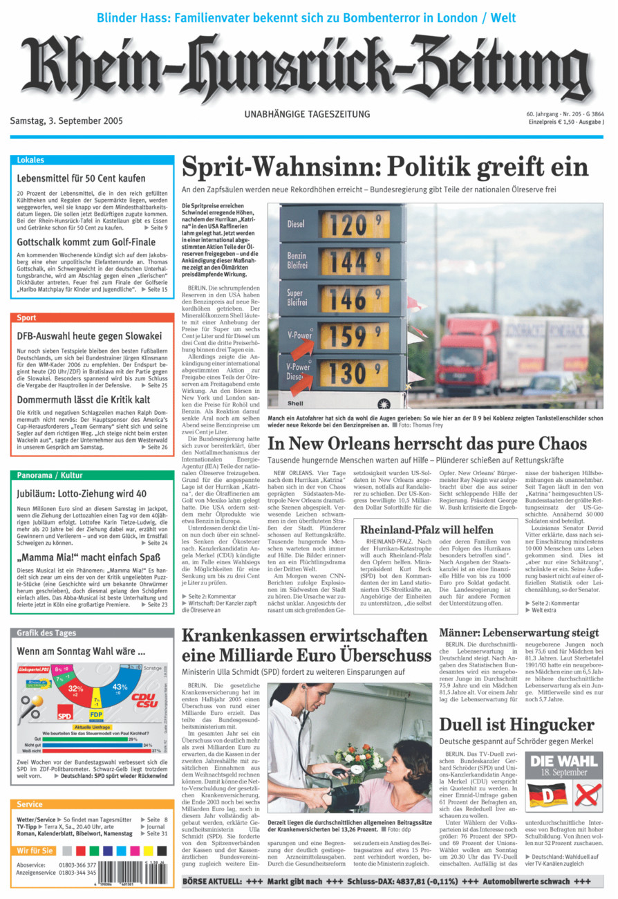 Rhein-Hunsrück-Zeitung vom Samstag, 03.09.2005