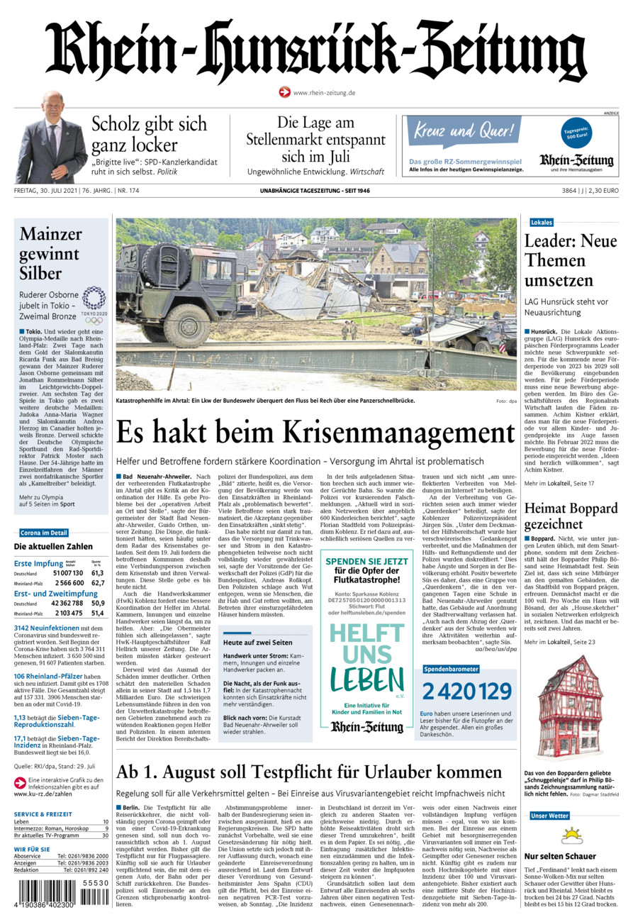 Rhein-Hunsrück-Zeitung vom Freitag, 30.07.2021