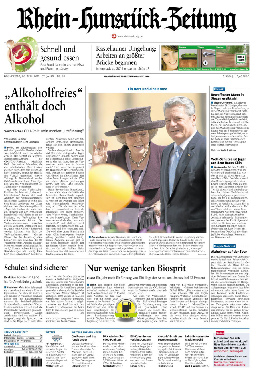 Rhein-Hunsrück-Zeitung vom Donnerstag, 26.04.2012