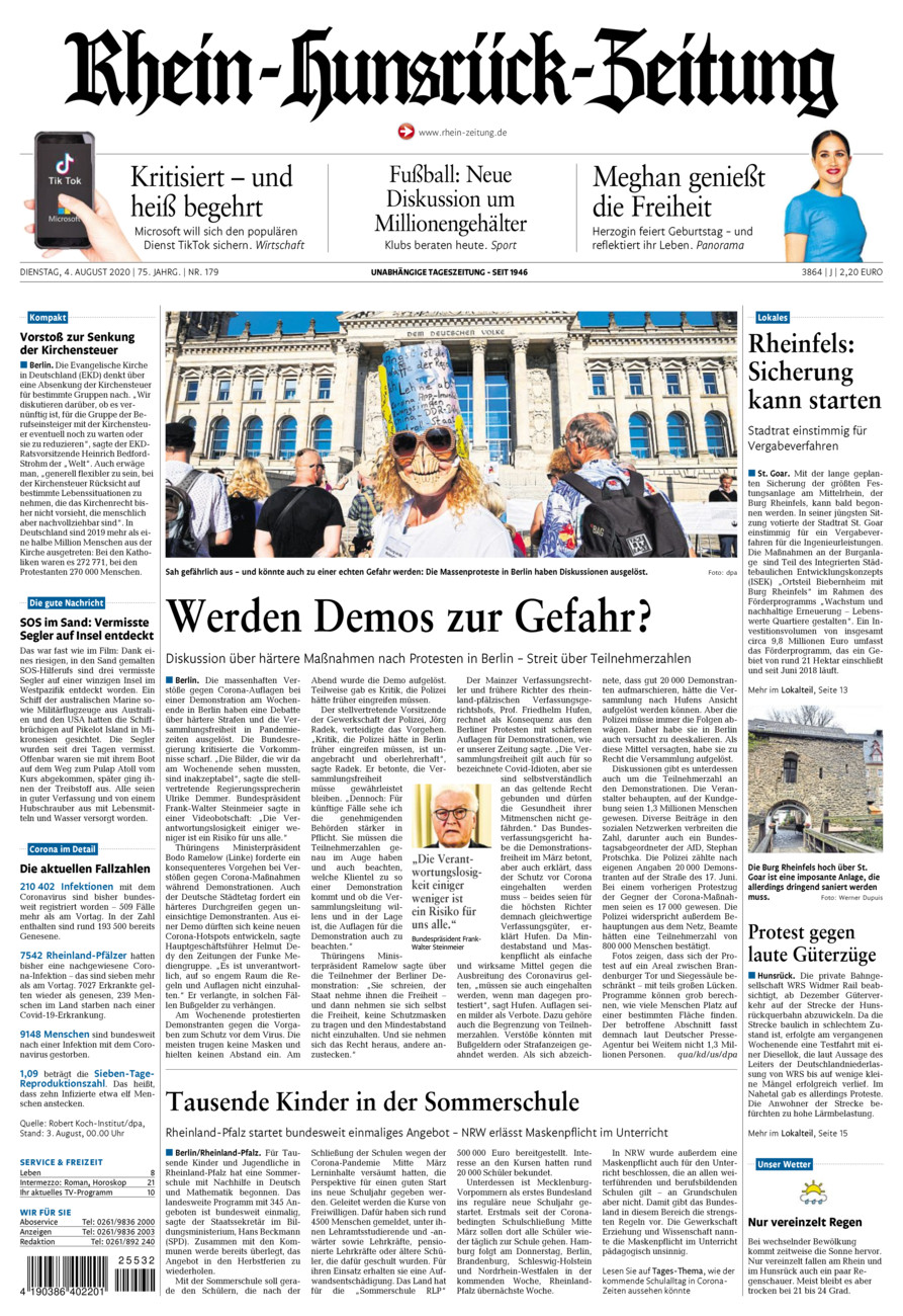 Rhein-Hunsrück-Zeitung vom Dienstag, 04.08.2020