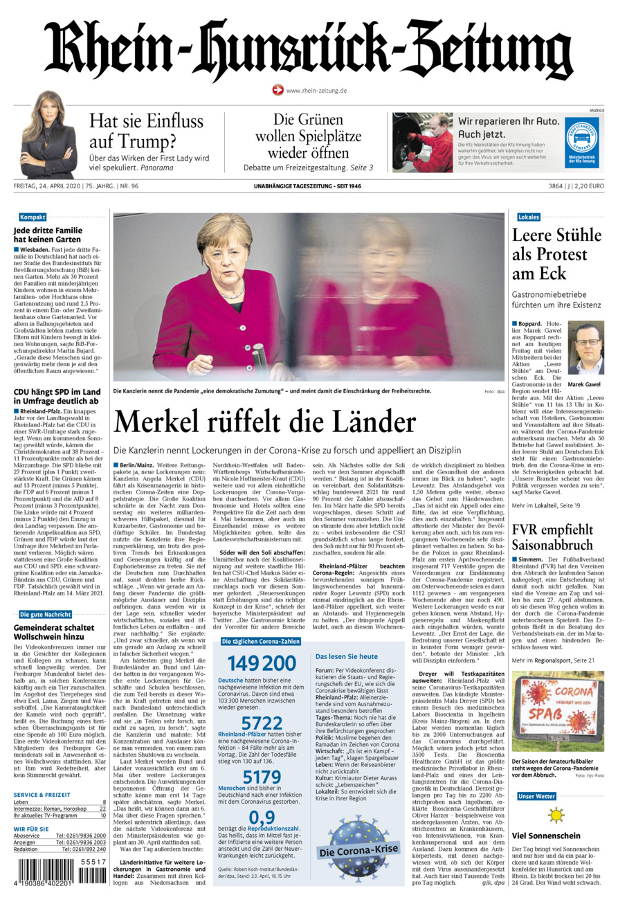 Rhein-Hunsrück-Zeitung vom Freitag, 24.04.2020