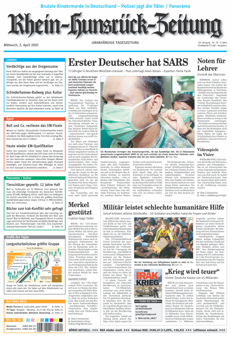 Rhein-Hunsrück-Zeitung vom Mittwoch, 02.04.2003