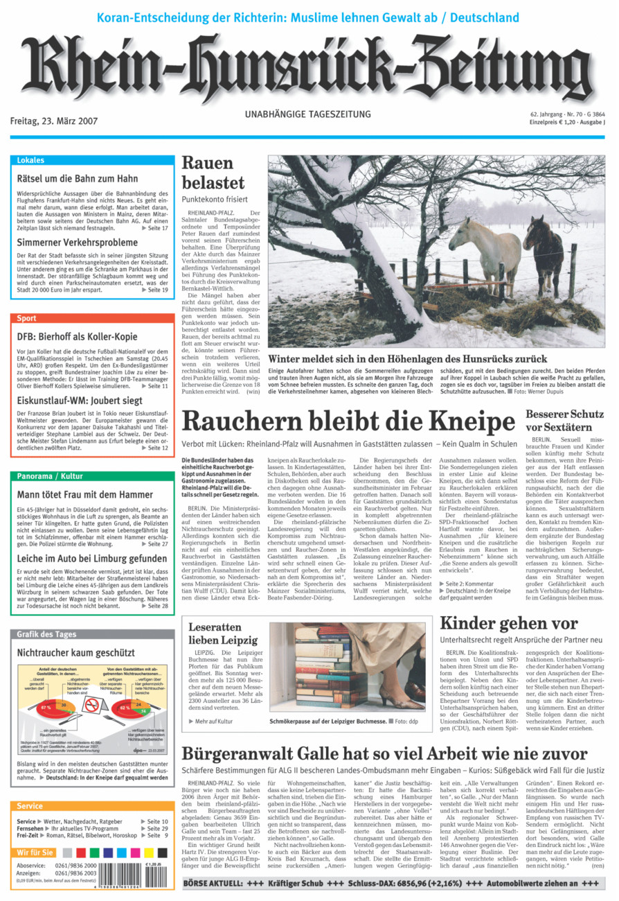 Rhein-Hunsrück-Zeitung vom Freitag, 23.03.2007