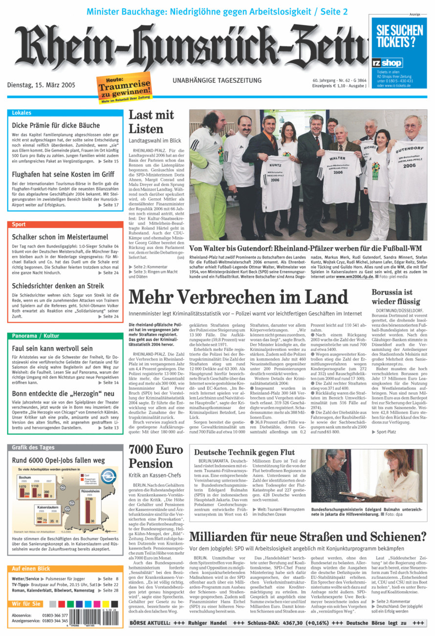 Rhein-Hunsrück-Zeitung vom Dienstag, 15.03.2005
