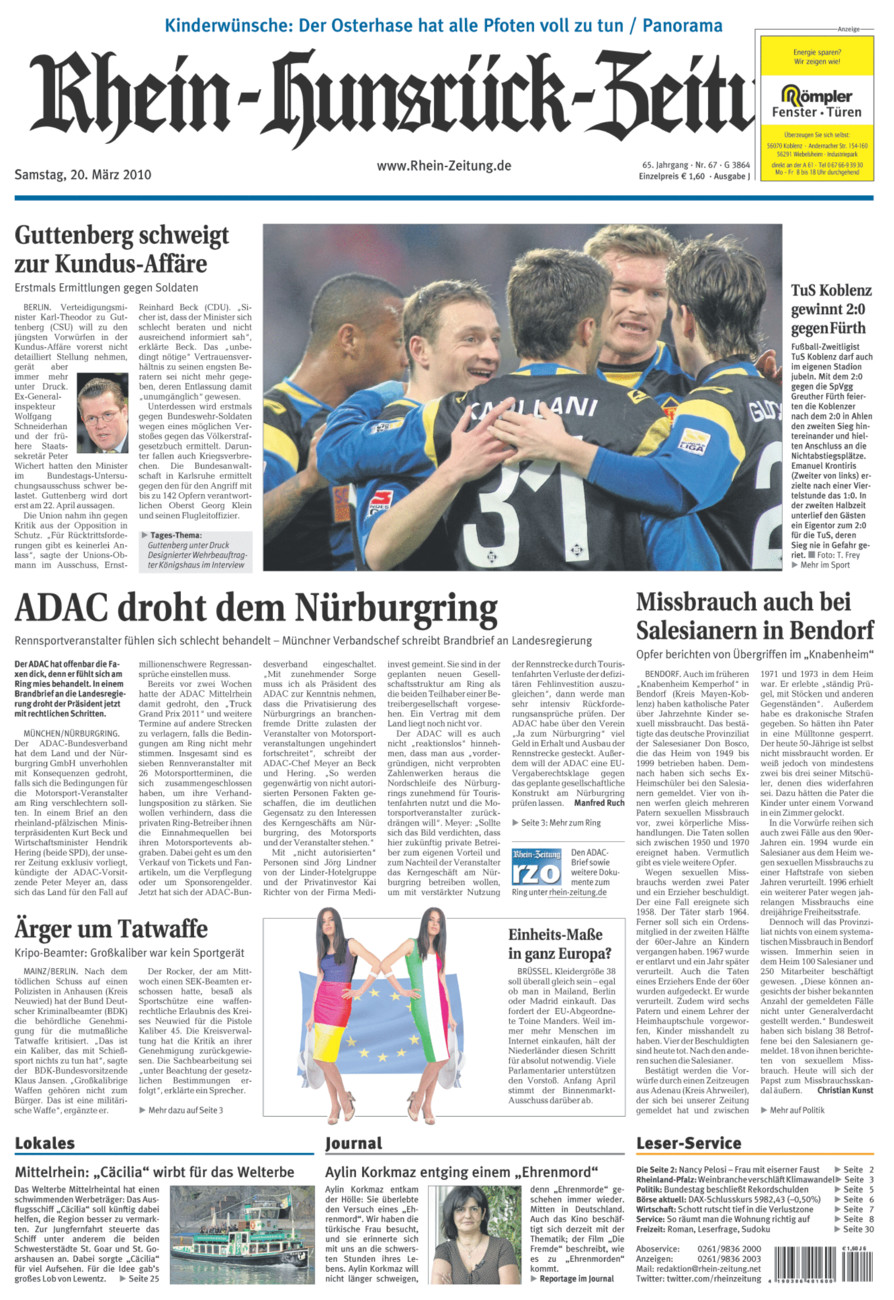 Rhein-Hunsrück-Zeitung vom Samstag, 20.03.2010