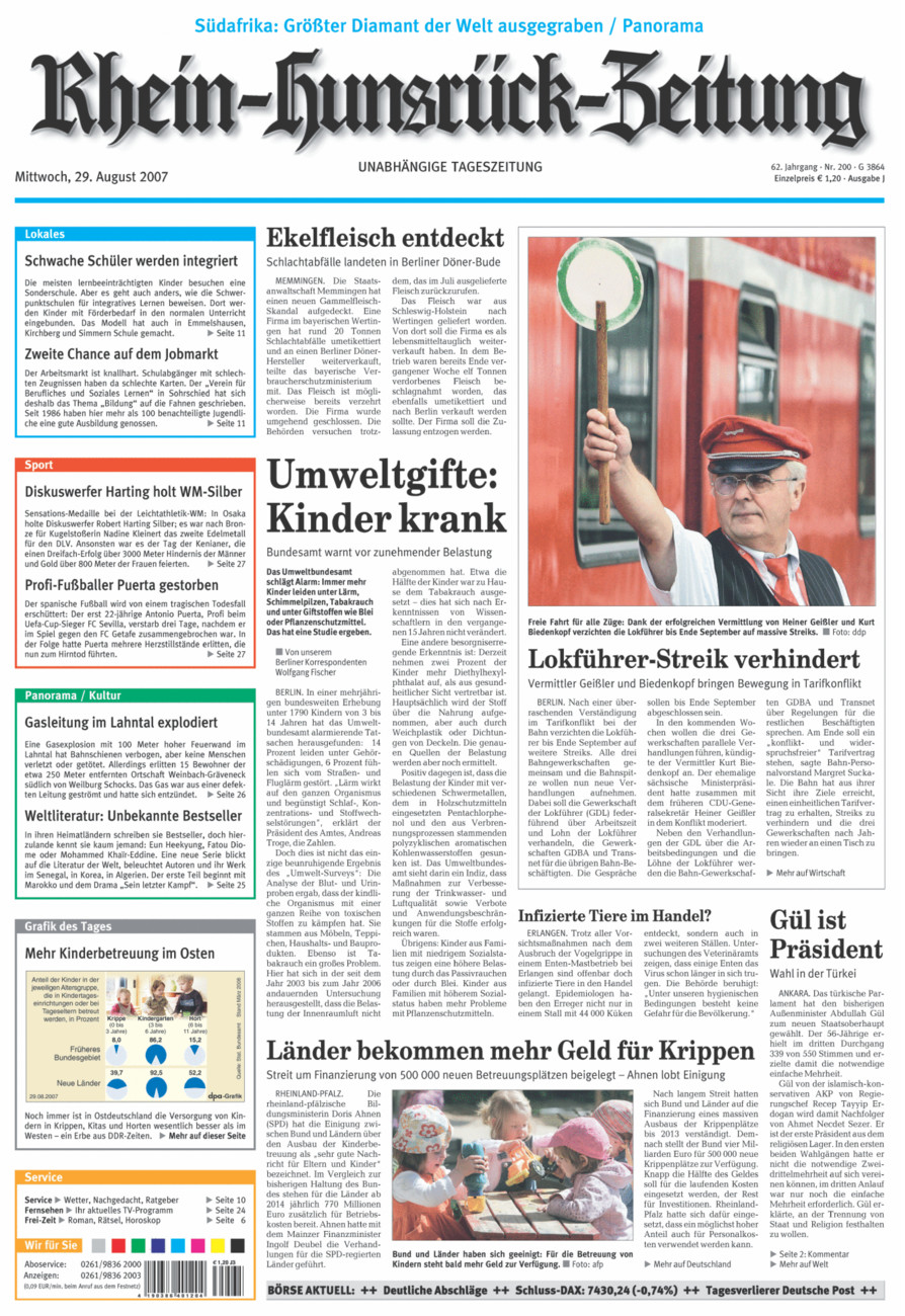 Rhein-Hunsrück-Zeitung vom Mittwoch, 29.08.2007