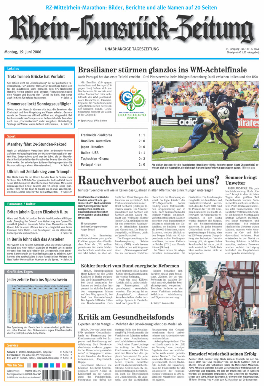 Rhein-Hunsrück-Zeitung vom Montag, 19.06.2006