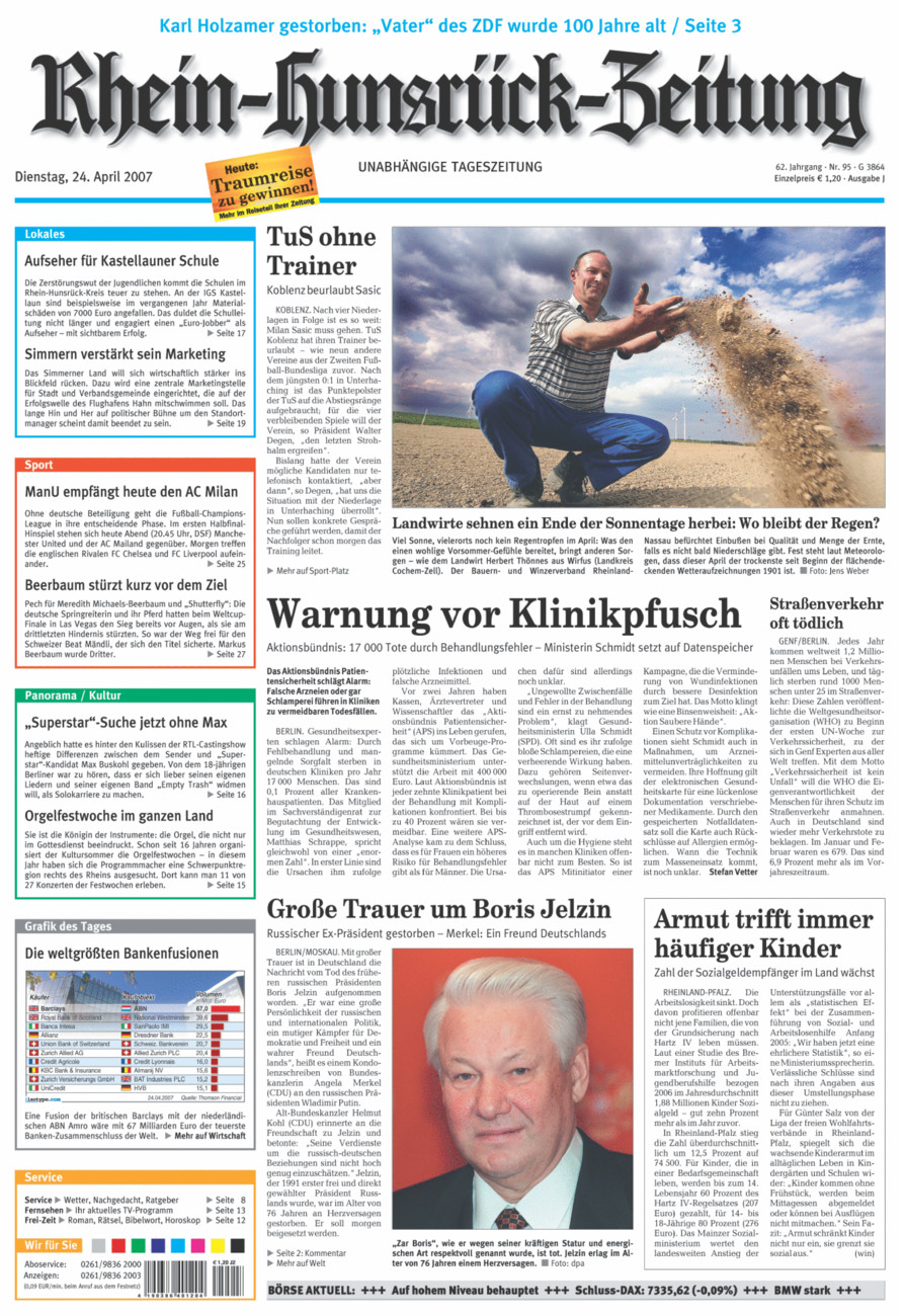 Rhein-Hunsrück-Zeitung vom Dienstag, 24.04.2007