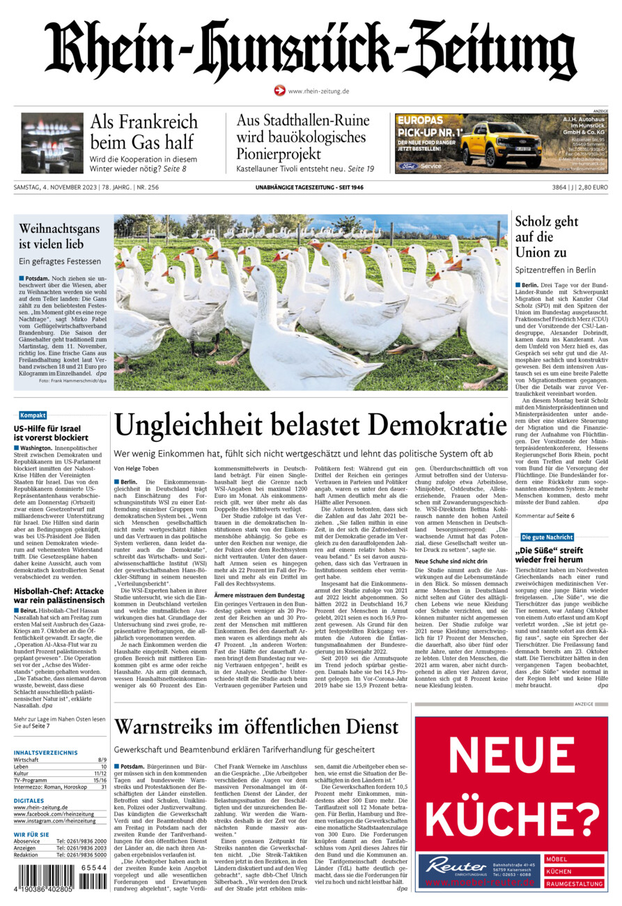 Rhein-Hunsrück-Zeitung vom Samstag, 04.11.2023
