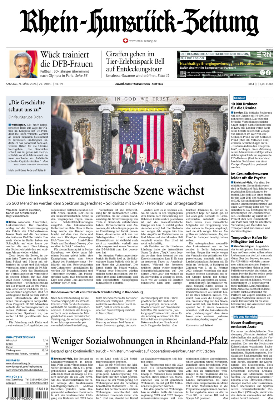 Rhein-Hunsrück-Zeitung vom Samstag, 09.03.2024