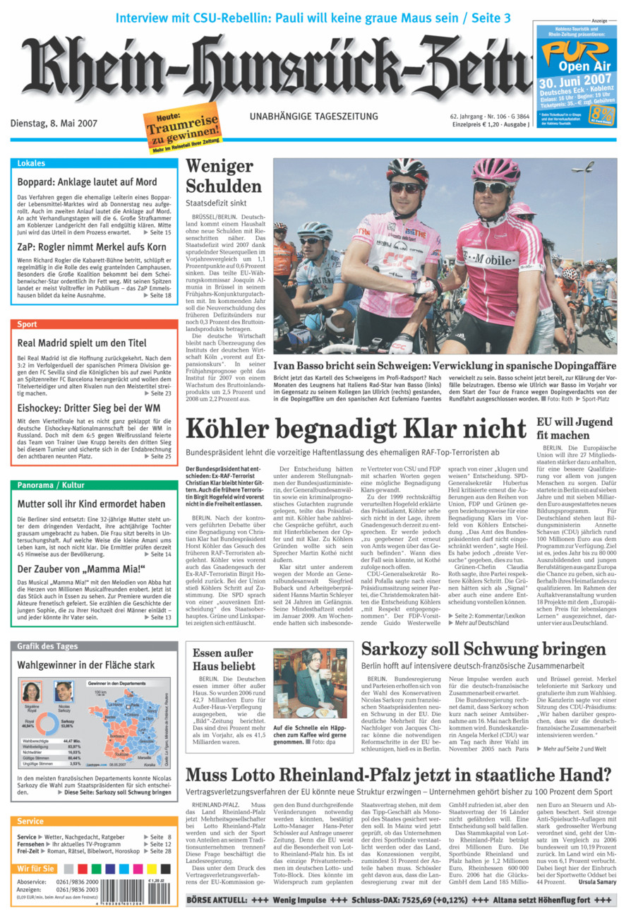 Rhein-Hunsrück-Zeitung vom Dienstag, 08.05.2007