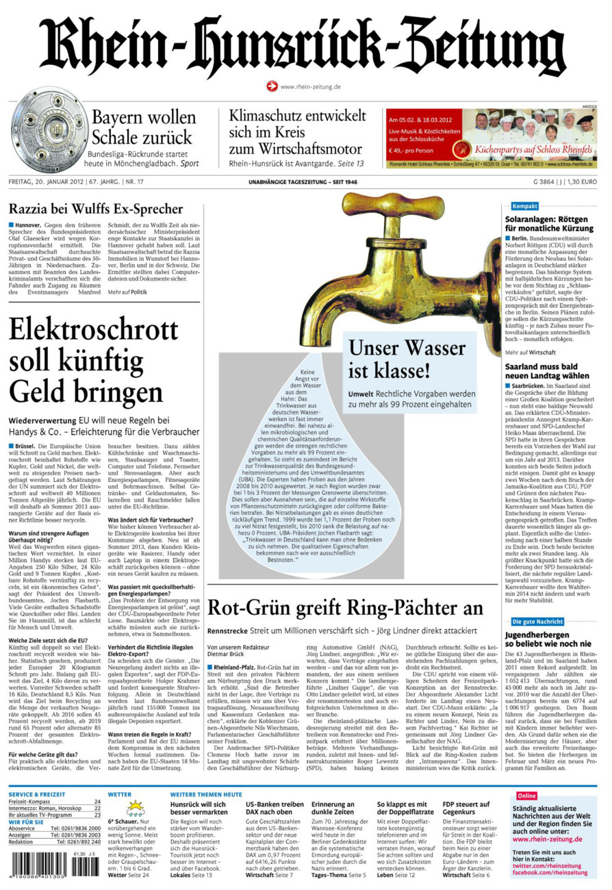 Rhein-Hunsrück-Zeitung vom Freitag, 20.01.2012