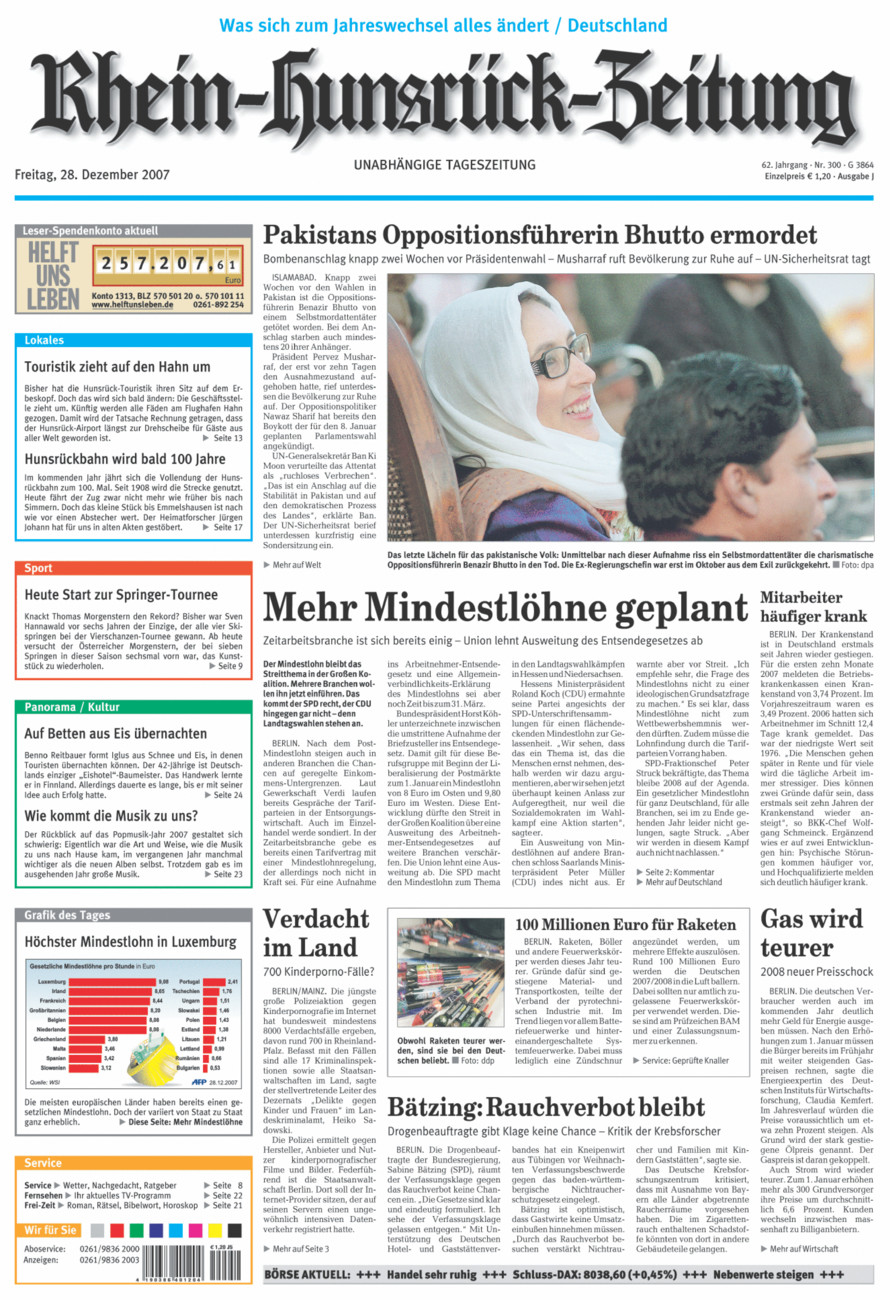 Rhein-Hunsrück-Zeitung vom Freitag, 28.12.2007