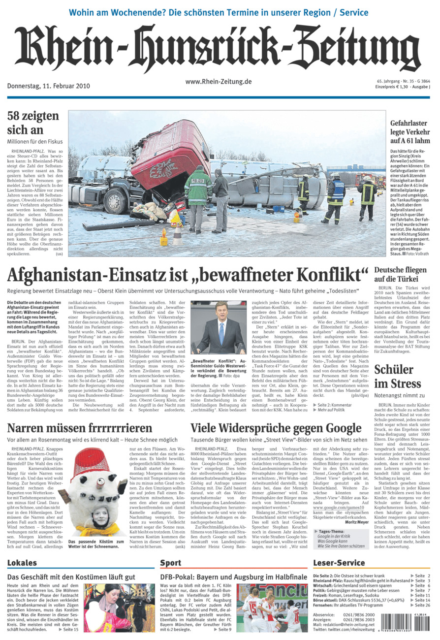 Rhein-Hunsrück-Zeitung vom Donnerstag, 11.02.2010