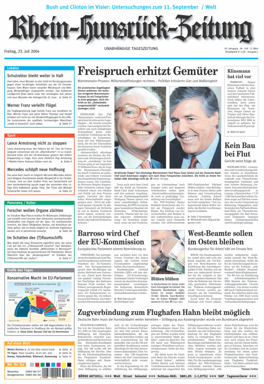 Rhein-Hunsrück-Zeitung vom Freitag, 23.07.2004