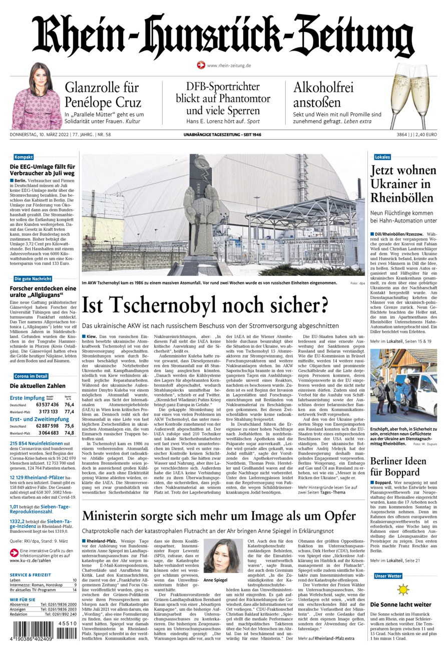 Rhein-Hunsrück-Zeitung vom Donnerstag, 10.03.2022