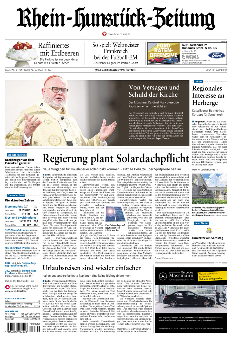 Rhein-Hunsrück-Zeitung vom Samstag, 05.06.2021