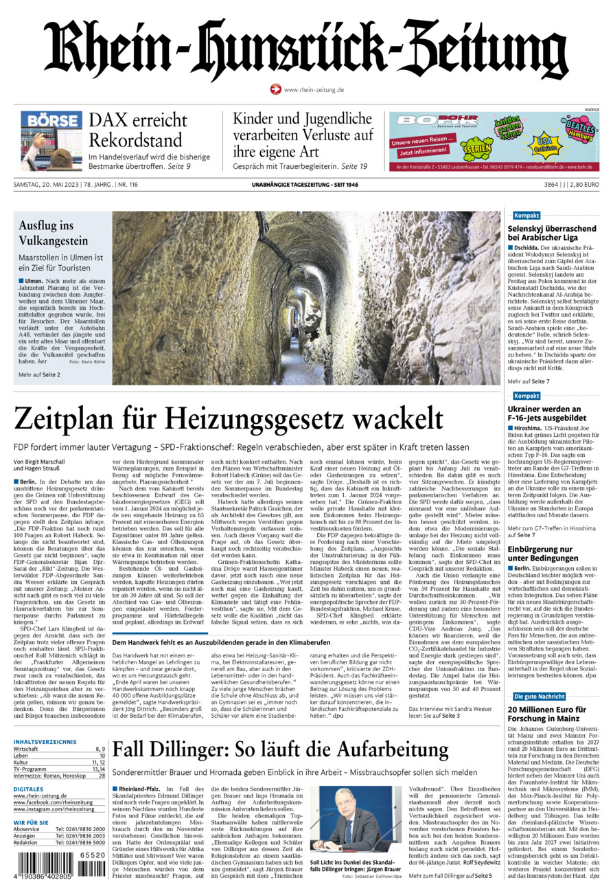 Rhein-Hunsrück-Zeitung vom Samstag, 20.05.2023